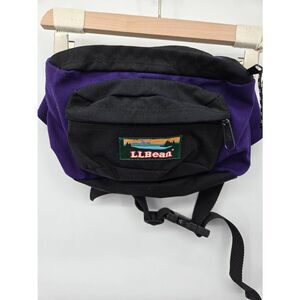 L.L. Bean Vintage Fanny Pack Bag Purple Black Canvas